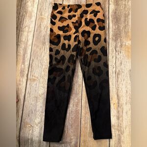 Brown Leopard Print Kids Leggings